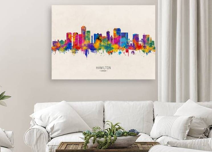 Hamilton Canada Skyline Beige by Towseef Dar