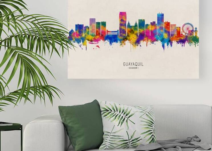 Guayaquil Ecuador Skyline Beige by Towseef Dar