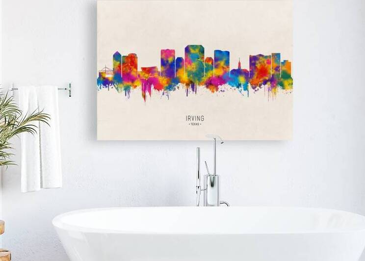 Irving Texas Skyline Beige by Towseef Dar