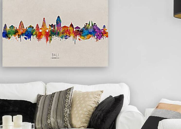 Bali Indonesia Skyline Beige by Towseef Dar