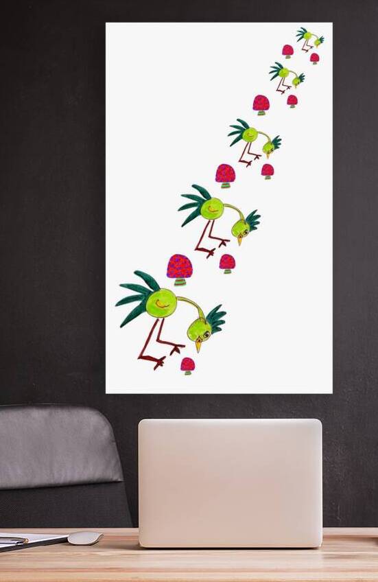 Abstract Doodle Mushrooms and Birds by Catriona Roberts Nature Photography and Designs