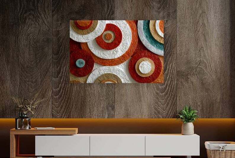 Terra Rings – Modern Geometric Art Print by Savage Art Prints