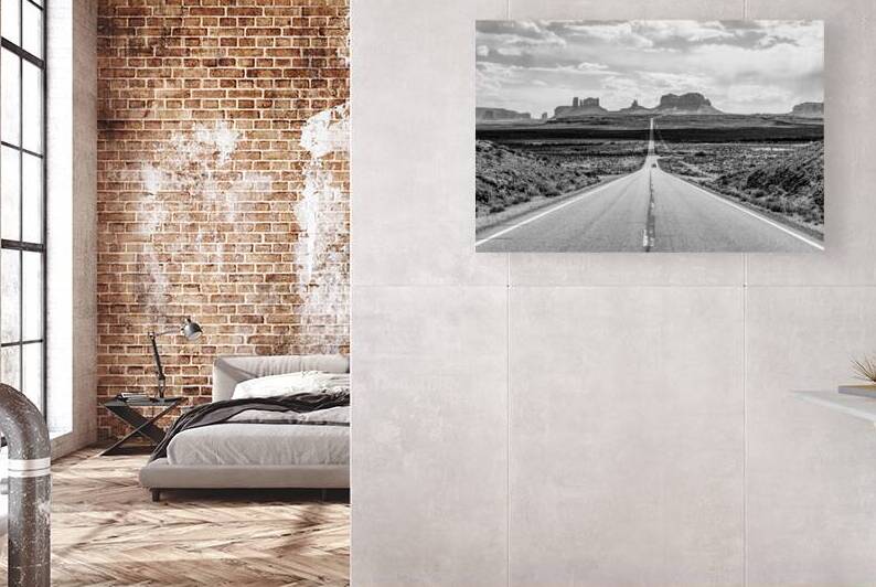 Forrest Gump Highway Scene Utah Grayscale by Jennifer White