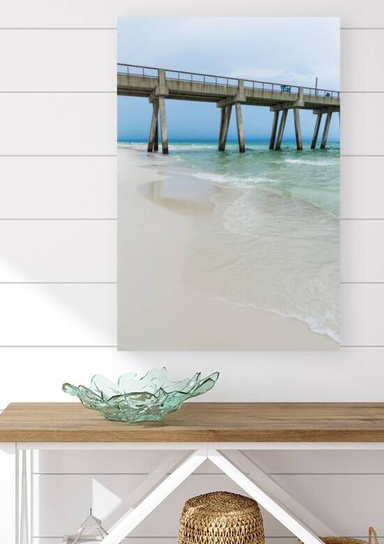 Navarre Beach Pier Coastline Waves by Jennifer White