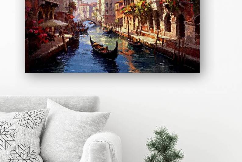 Wall Mural of a Painting of a Venice Canal 1 by Bob Tamburello