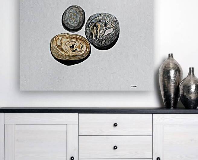 Three Stones Painting by Stephen Emms