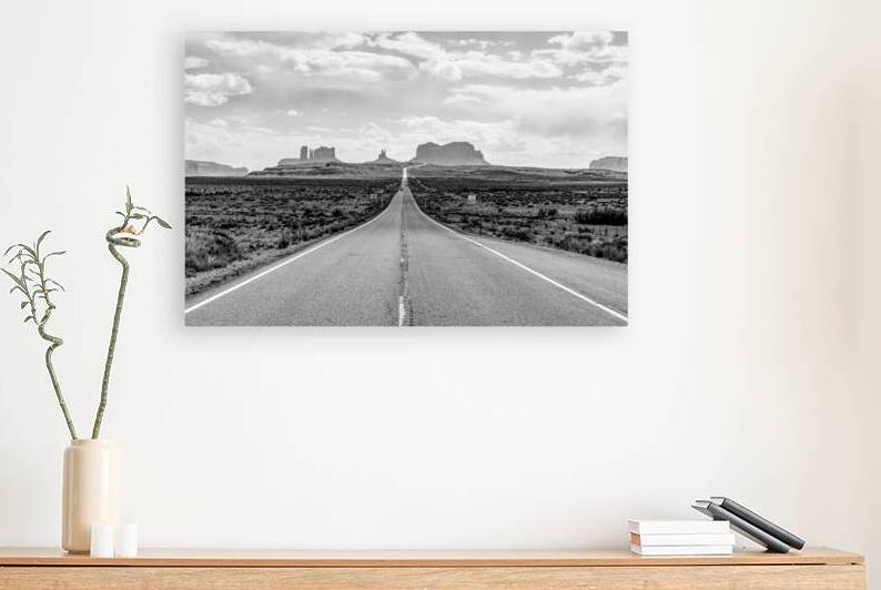 Forrest Gump Point Mexican Hat Utah Grayscale by Jennifer White