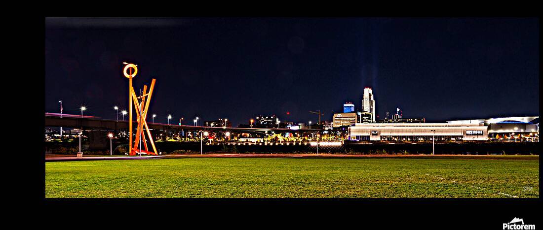 Night Lights Over Omaha Cityscape by Jennifer White
