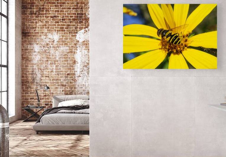 Hoverfly on Jerusalem Artichoke Flower by Iris H Richardson