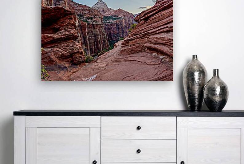 Zion Canyon Overlook Mountain Over Rocks by Jennifer White