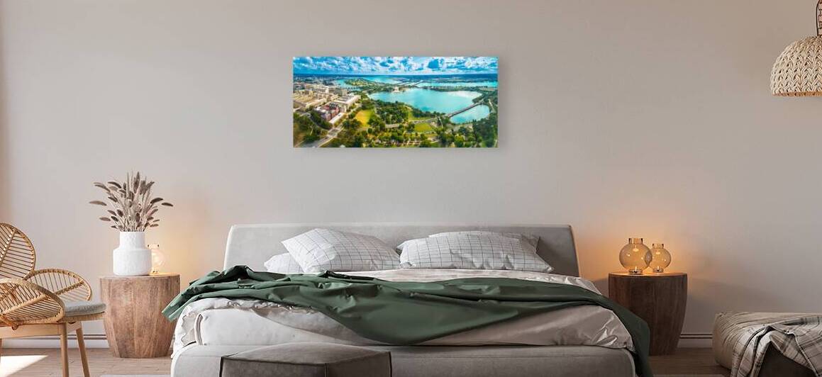 Majestic Potomac river in Washington DC aerial panorama by Dalibor Brlek