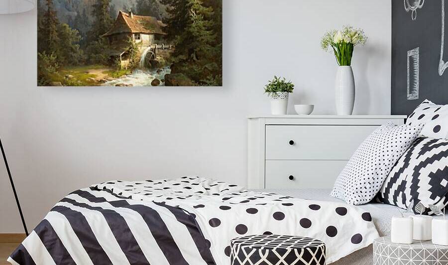 1800s Water Mill in the Mountains by Row One Brand