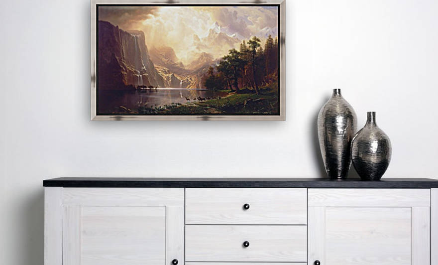 Between the Sierra Nevada Mountains by Bierstadt