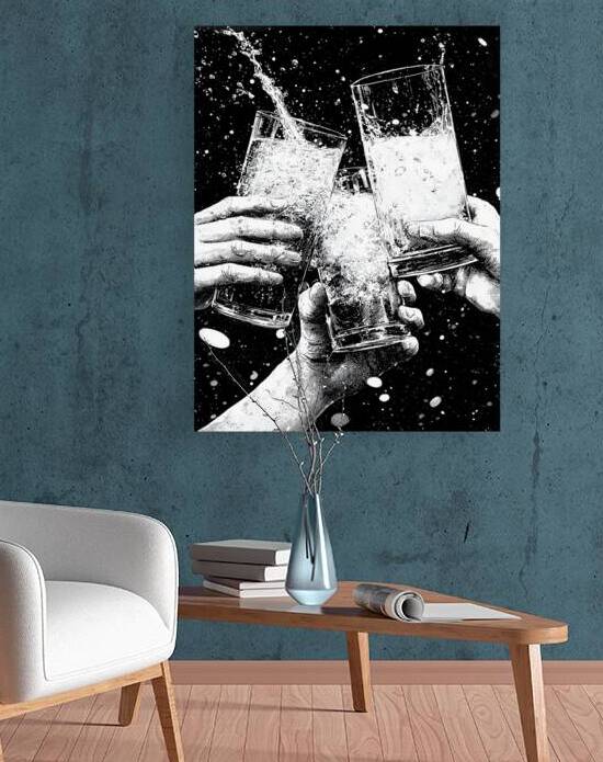 Cheers – Champagne Toast Art Print by Savage Art Prints