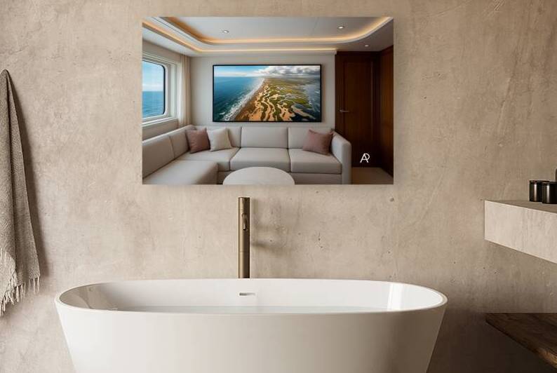 Coastal Wetlands with Sky Yacht Interior Signed.j by Abstract Photorealism