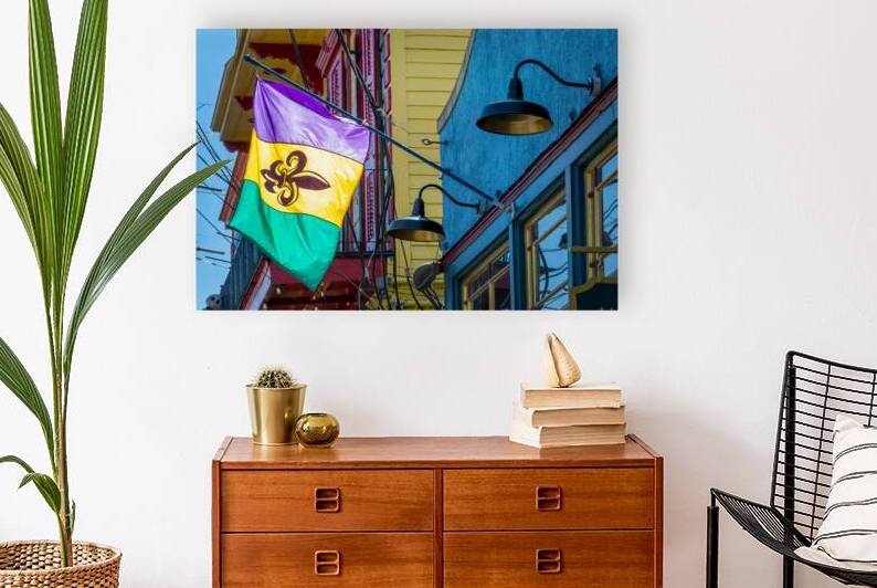 Mardi Gras flag in New Orleans Louisiana by DELPHIMAGES