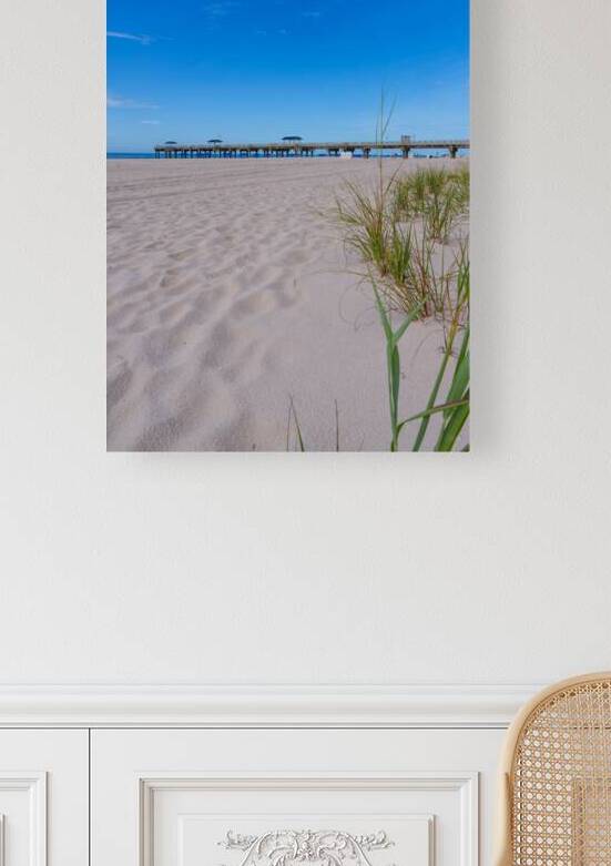Sea Oats And Pier Orange Beach Vertical by Jennifer White