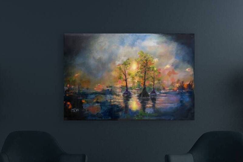 Where Sky and Water Meet – Abstract Landscape by Native American artist Connie D Phillips by Connie D Phillips