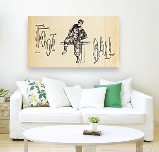 Early 1900s Football Player on Bench by Row One Brand