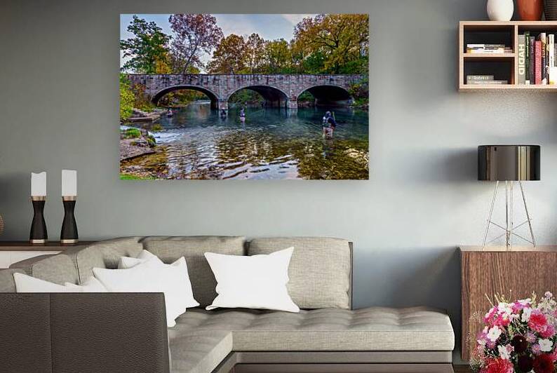 Autumn Morning Anglers At Bennett Spring by Jennifer White