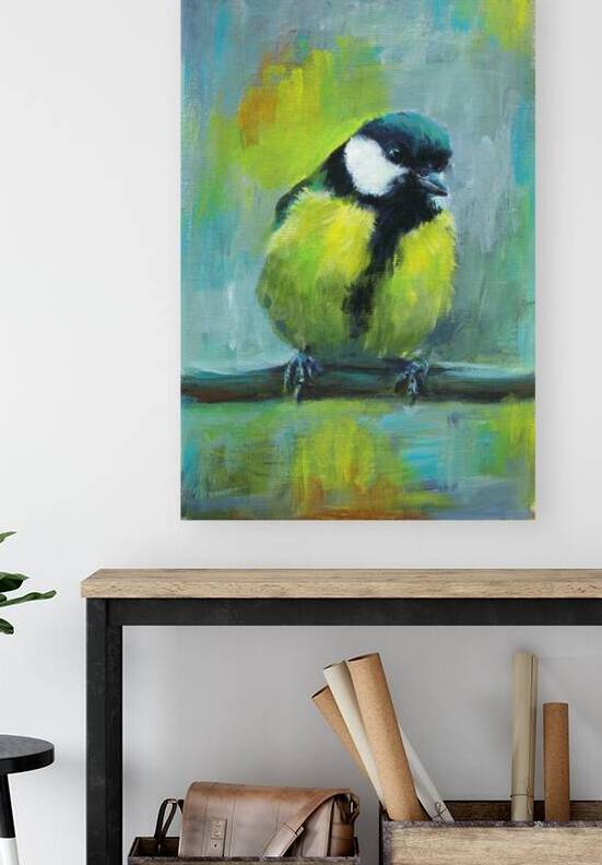 Great tit acrylic painting  by Karen Kaspar