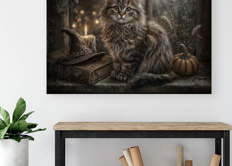 Halloween Cat with Witch Hat by Anne Laure GOUPIL