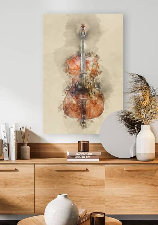 Cello watercolor by DELPHIMAGES