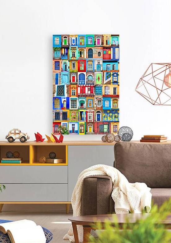 Doors and windows of the world colorful collage by DELPHIMAGES