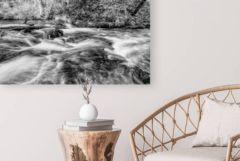 Rushing Waters Of Ozarks Greer Spring Grayscale by Jennifer White