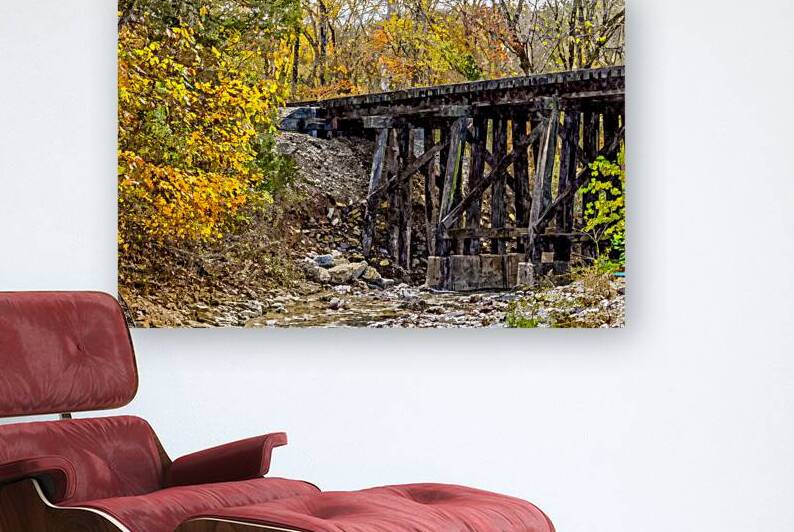 Rustic Train Bridge Over Roark Creek Painterly by Jennifer White