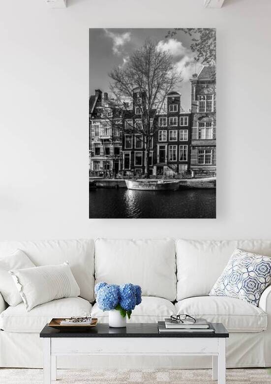 I AMsterdam Collection - Canal Houses Boat and Bicycles  by Pavlos Art Photography