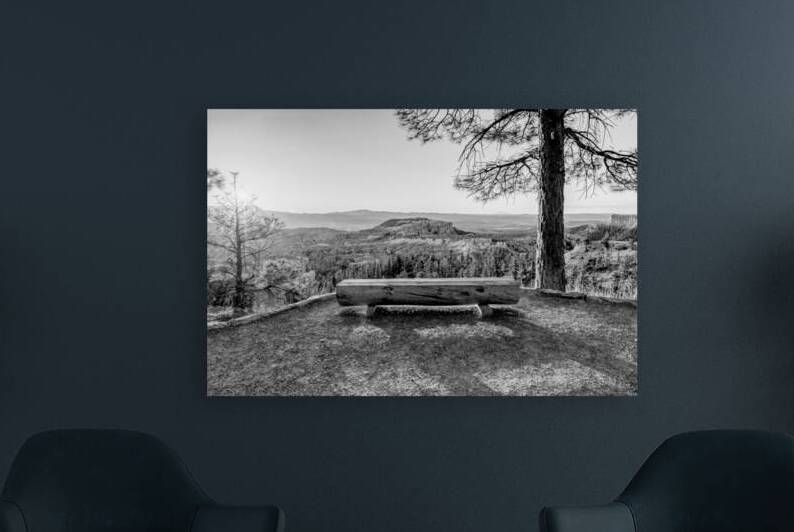 Sunrise Bench Glow Bryce Canyon Grayscale by Jennifer White