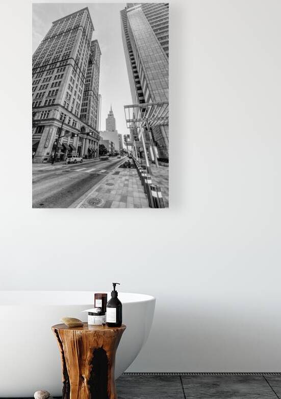 Dallas Commerce And Akard Grayscale by Jennifer White