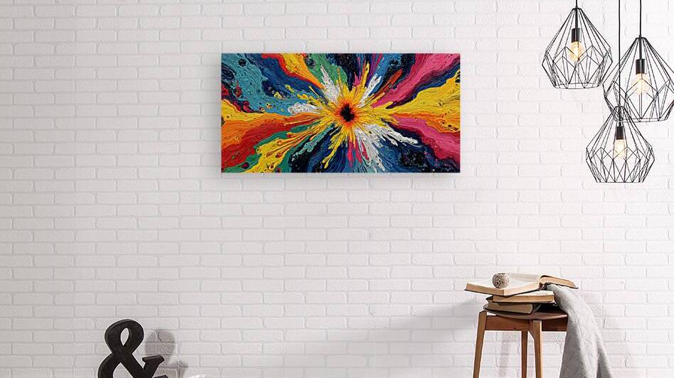 Supernova Sunburst – Vivid Fluid Abstract Print by Savage Art Prints