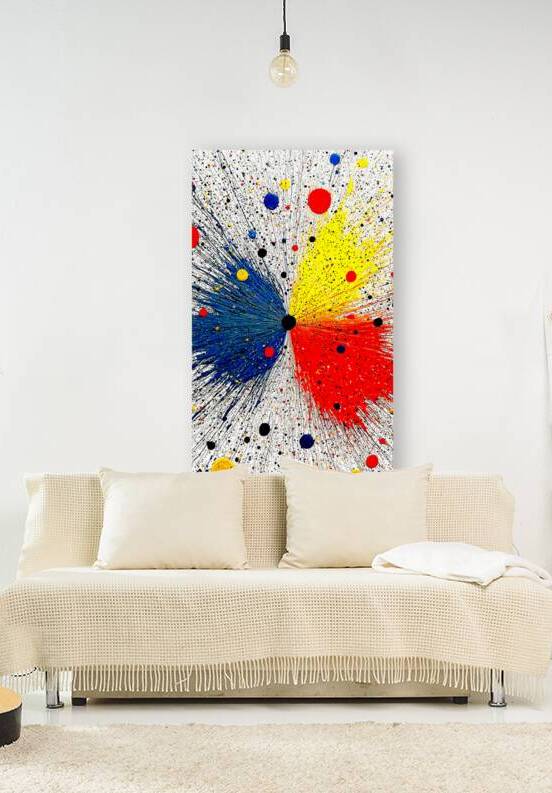 Primary Collision – Modern Abstract Splatter Print by Savage Art Prints