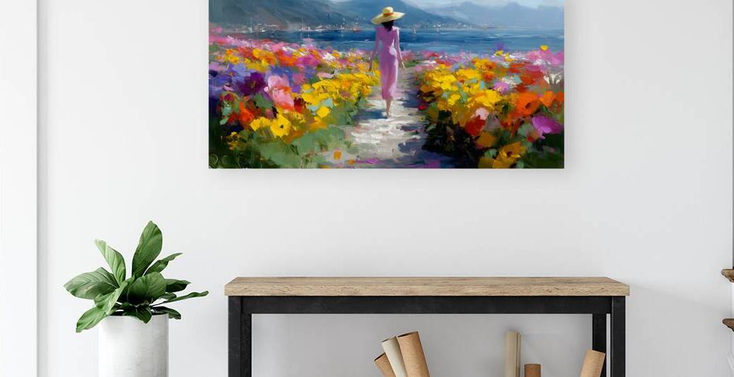 The Path – Impressionist Floral Landscape Print by Savage Art Prints