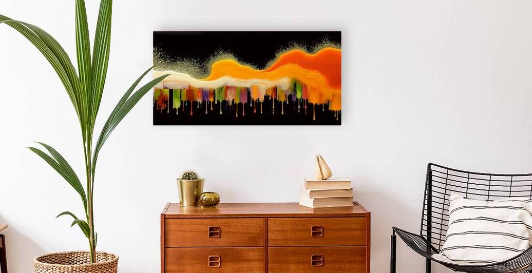 Molten Horizon – Dripping Lava Abstract Print by Savage Art Prints