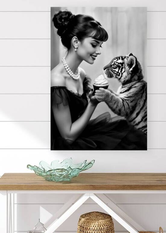 Audrey Hepburn Tiger Cub Art Print  by Tricky Rabbit Art