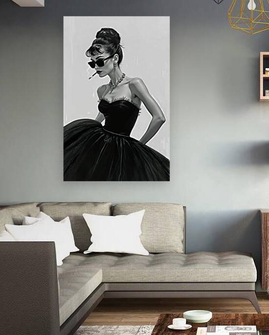 Audrey Hepburn Black White Art Print by Tricky Rabbit Art