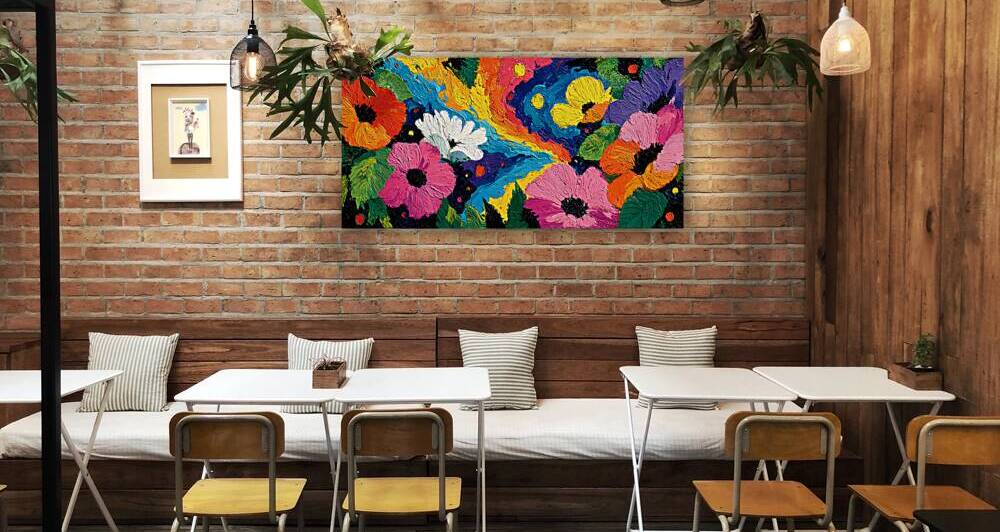 Impasto Carnival – Thick Palette Knife Floral Print by Savage Art Prints