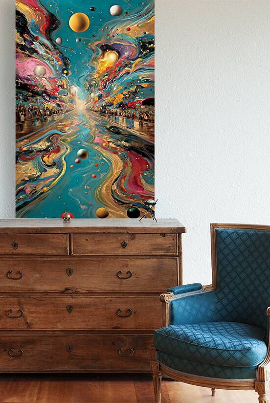 Cosmic Avenue – Surreal Planet Road Print by Savage Art Prints