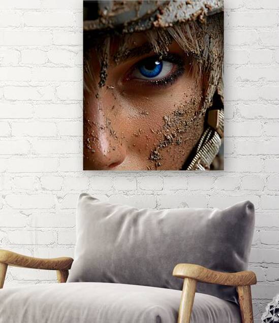 Blue Resolve – Warrior Portrait Art Print by Savage Art Prints