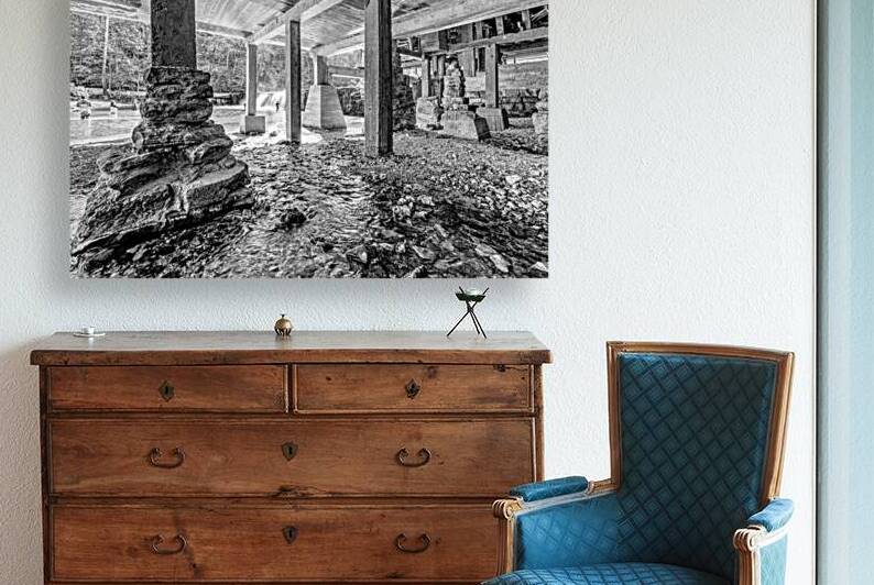 Underneath Rockbridge Mill Grayscale by Jennifer White