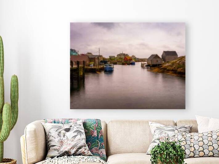 Digital painting at Peggys Cove near Halifax in Nova Scotia Can by Steve Heap