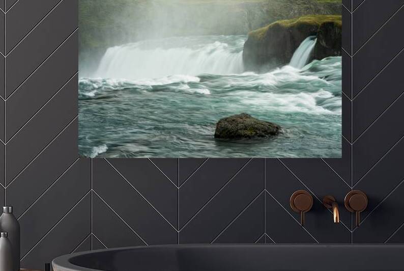 Godafoss or Waterfall of the Gods near Akureyri in Northern Ice by Steve Heap