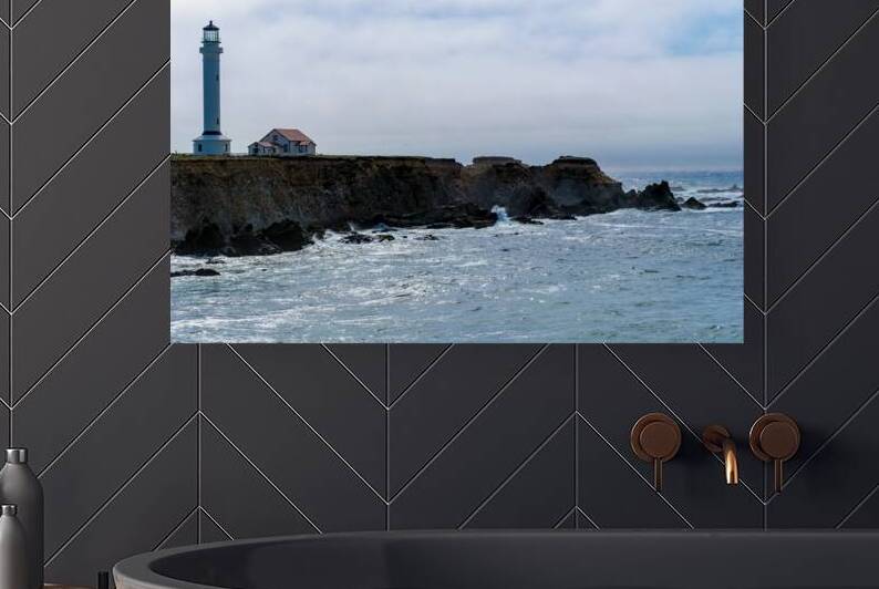 Point Arena Lighthouse in late day light by Lisa von Biela