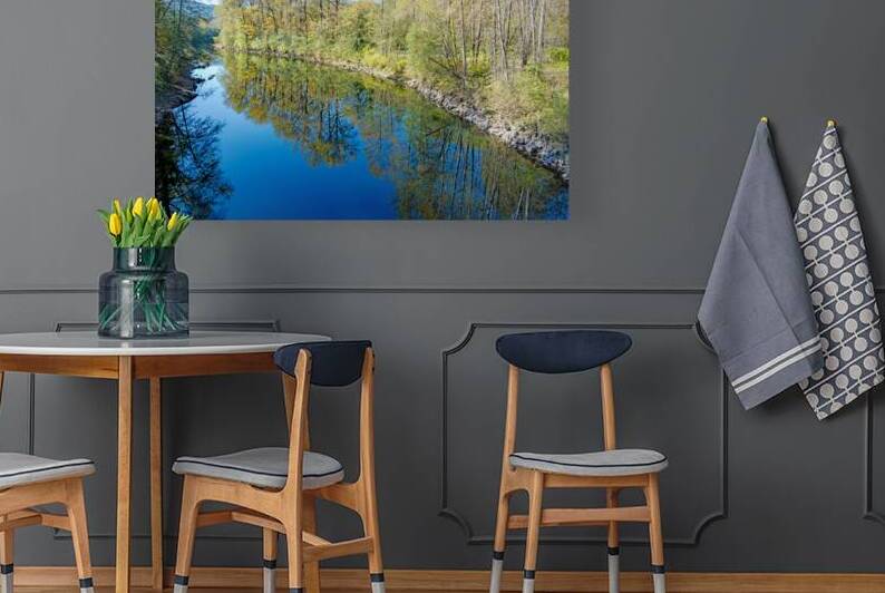 Snoqualmie River and early fall tree colors by Lisa von Biela