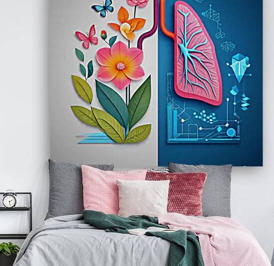 Medical Illustration of Human Lungs – Clinic Wall Poster by kadene