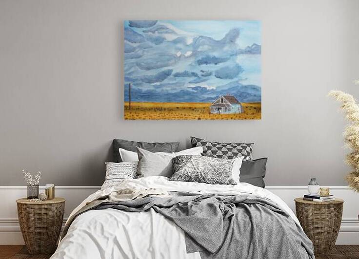 Abandoned Turquoise House in a Storm by Lisa von Biela