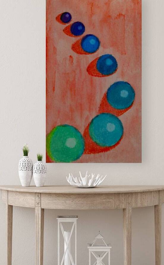 3D Balls Postcard-sized painting by Lisa von Biela